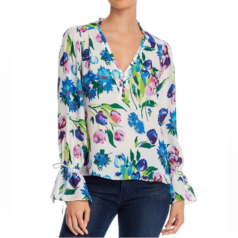 Parker Cassidy Floral Print Ruffled-Sleeve Blouse